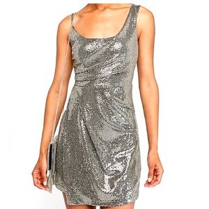Express Silver Sequined Dress